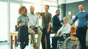 HR Professionals in the workplace disability inclusion diversity accepting everyone in the workplace happy employees environment
