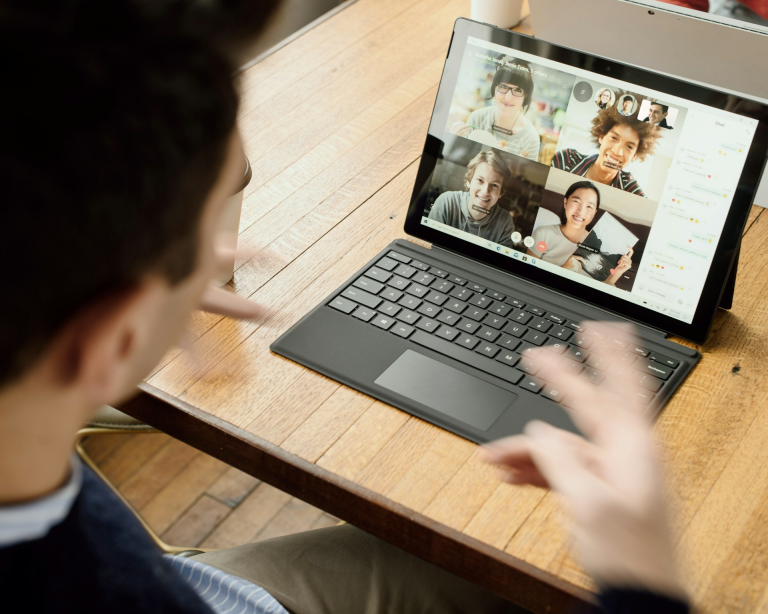 building remote teams employees workplace culture hybrid employees teams communication https://unsplash.com/photos/person-in-blue-long-sleeve-shirt-using-black-surface-HJgaV1qjHS0