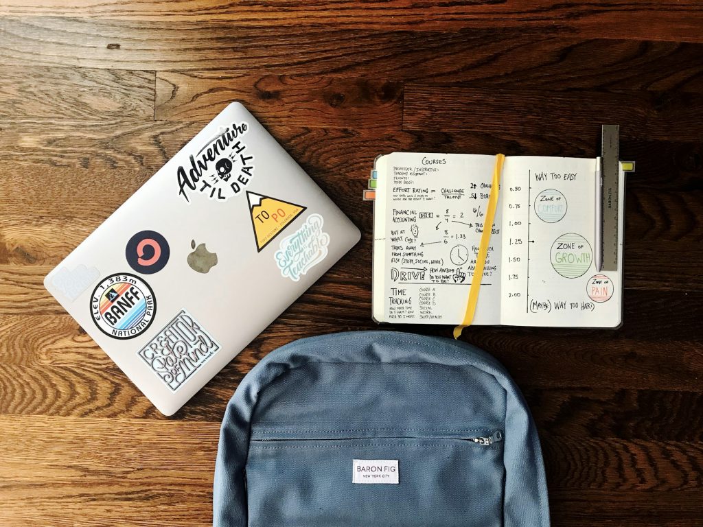 education school https://unsplash.com/photos/flat-lay-photography-of-blue-backpack-beside-book-and-silver-macbook-02z1I7gv4ao