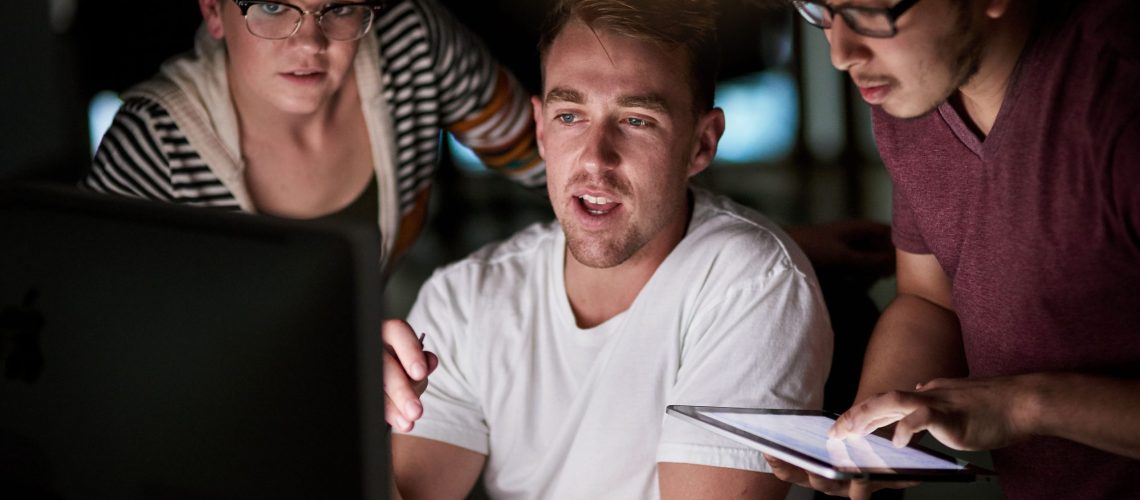 Cropped shot of computer programmers working on new code