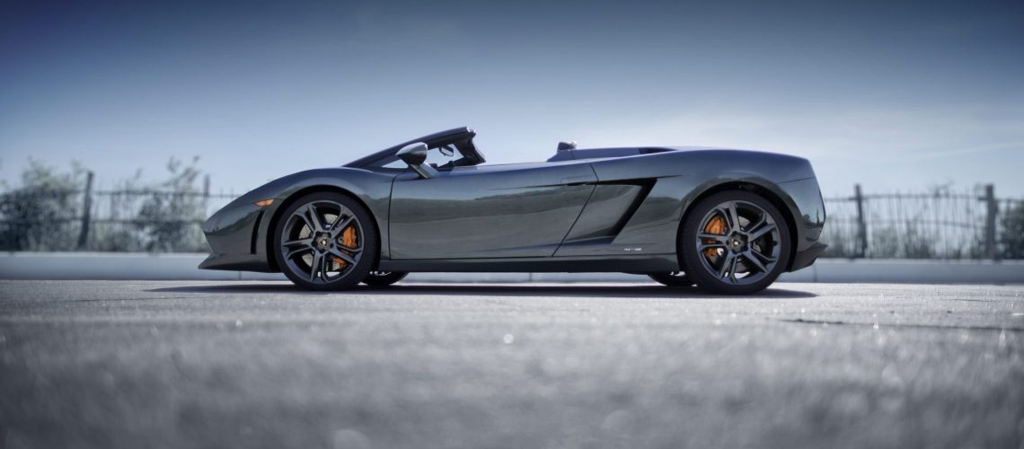 Lamborghini Spyder outdoors with top off