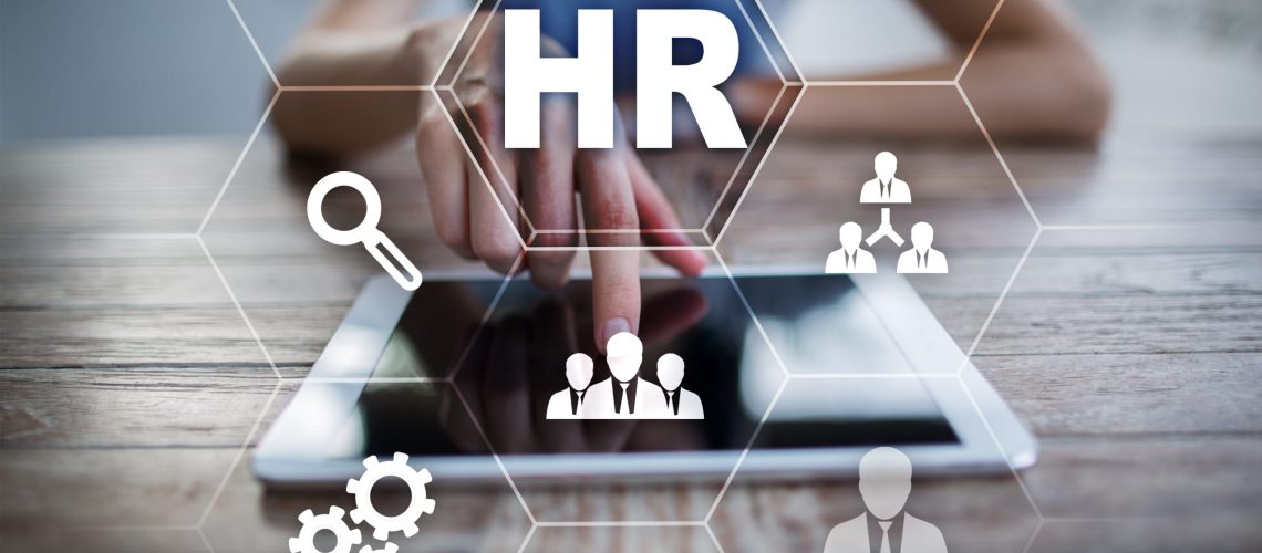 Human resource management, HR, recruitment, leadership and teambuilding. Business and technology concept hr technology artificial intelligence