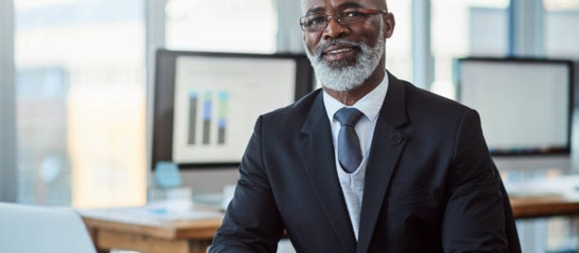 Portrait of a mature businessman working in an office