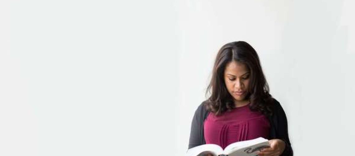 lady reading a book