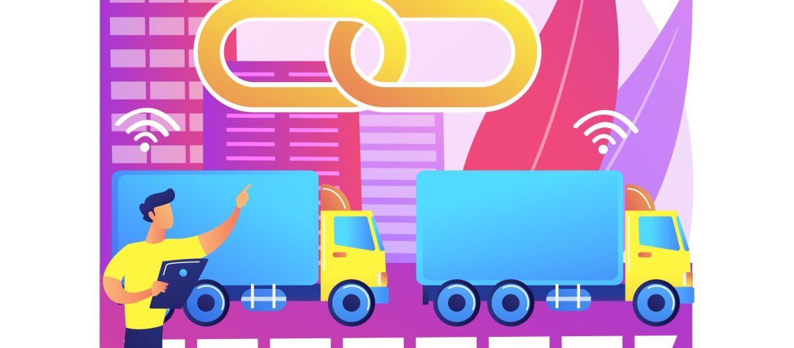 Truck platooning abstract concept vector illustration transport technology logistics